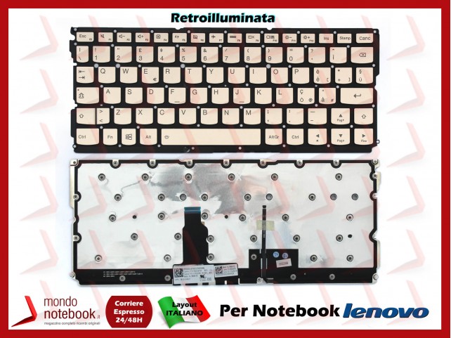 Tastiera Notebook Lenovo Ideapad Air 12 Yoga 900s Retroilluminata (GOLD)