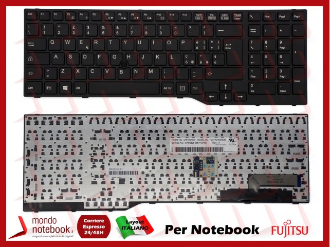Tastiera Notebook Fujitsu LifeBook E753 E557 E754 E756 E554 E556 Con TrackPoint - Italiana