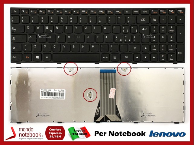 Tastiera Notebook Lenovo IdeaPad G50-30 G50-45 G50-70 B50-30 Z50-70 Flex 2 15 (Frame Nero)