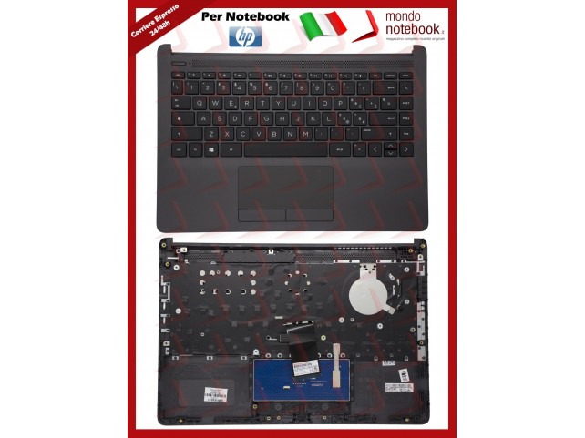 Tastiera Italiana Completa di Top Case Superiore Palmrest (Jet Black) HP Notebook 240 G8 NERO