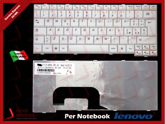 Tastiera Notebook Lenovo IdeaPad S12 (Bianca) ITALIANA