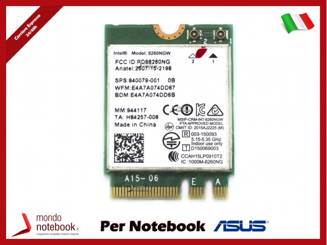 Scheda Wireless WiFi 802.11AC+BT4.2 (2*2) M.2 2230 Wi-Fi WLAN ASUS K401 K401U K401UQ N752 N752V N752