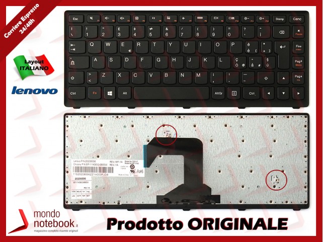 Tastiera Notebook Lenovo IdeaPad S300 S400 S405 (FRAME NERO)