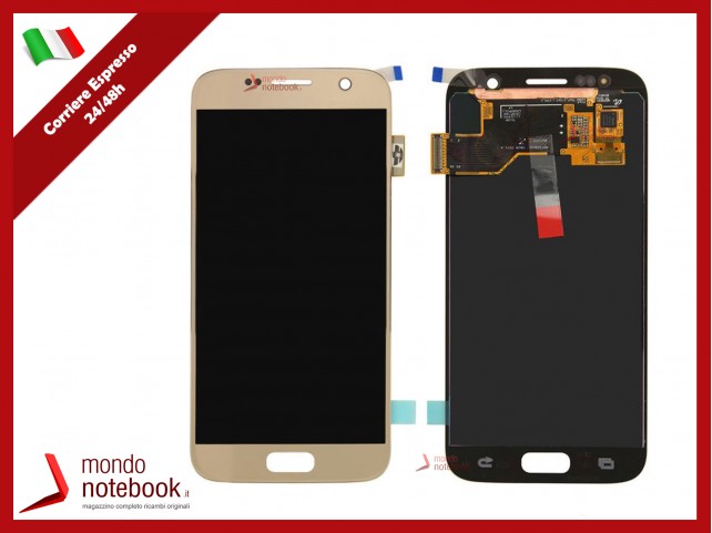 DISPLAY LCD ORIGINALE SAMSUNG GALAXY S7 SM-G930F TOUCH SCREEN VETRO ORO GOLD