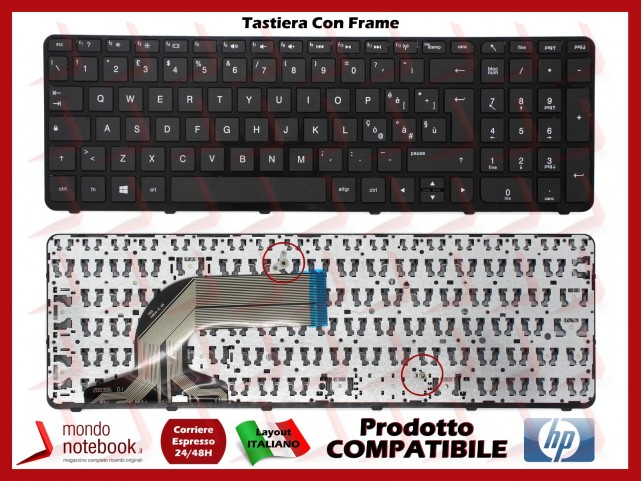 Click Help Tastiera Notebook HP 15-D 15-E 15-N 15-R 15-F 15-G 250 G3 (CON FRAME)