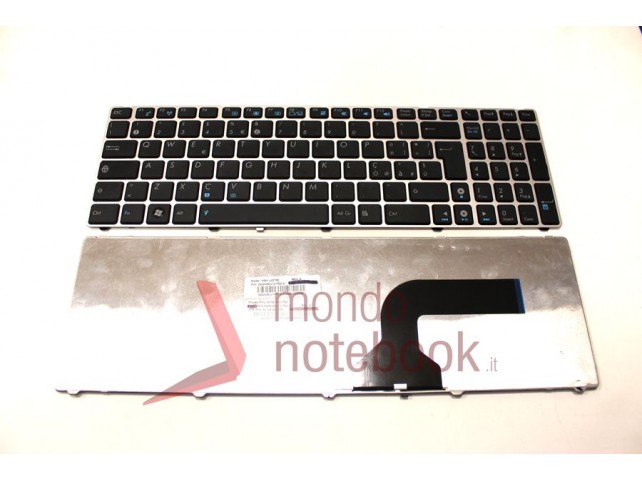 Tastiera Notebook ASUS G73 K52 K60 K70 K72 N61 N71 G51 (FRAME SILVER TASTI NERI)
