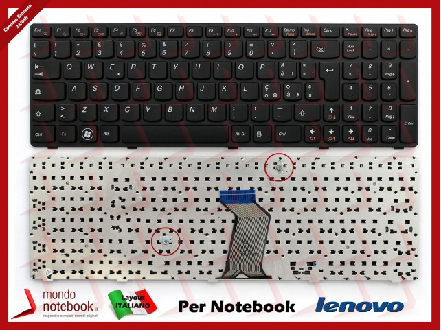 Tastiera Notebook Lenovo Ideapad Y570 Layout Italiano