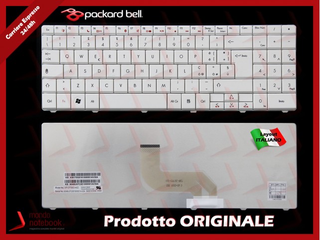 Tastiera Notebook PACKARD BELL Easynote TJ62 TJ66 TJ76 (BIANCA)