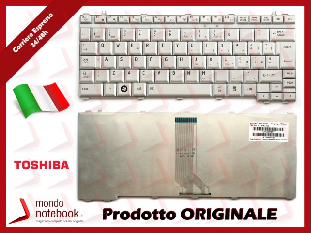 Tastiera Notebook TOSHIBA Satellite A605 M800 T130 T135 U405 U500 U505 (SILVER)