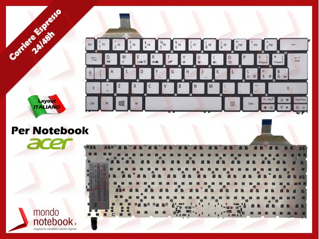 Tastiera Notebook ACER Aspire S7-391 S7-392 (Italiana) Silver
