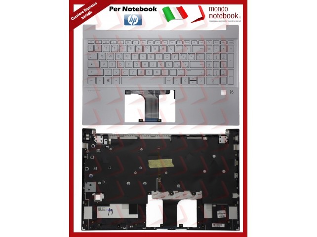 Tastiera Con Top Case HP Pavilion 15-EG 15-EH Silver con Fingerprint Retroilluminata It