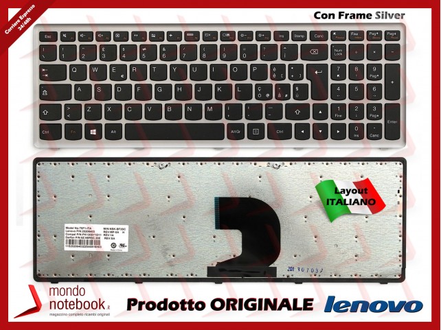 Tastiera Notebook Lenovo IdeaPad Z500 Z500A Z500G P500 (FRAME SILVER) Italiana