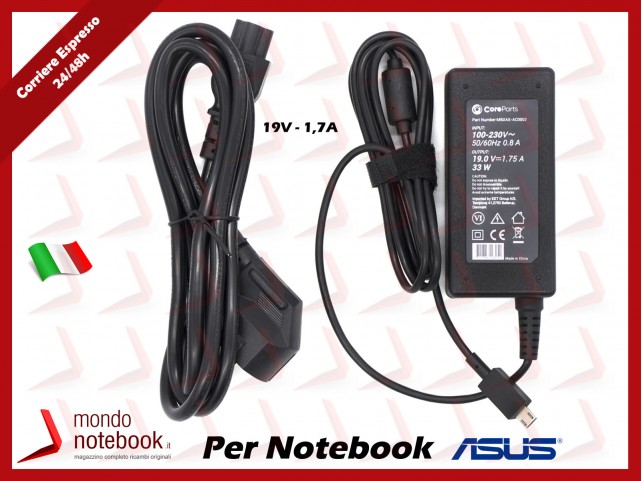 CoreParts MBXAS-AC0002 Power Adapter for Asus 33W 19V 1.7A Plug:Micro-USB sq