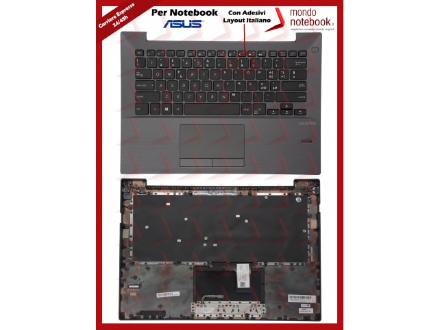 Tastiera con Top Case ASUS PU301LA Layout Straniero CON ADESIVI LAYOUT ITALIANO