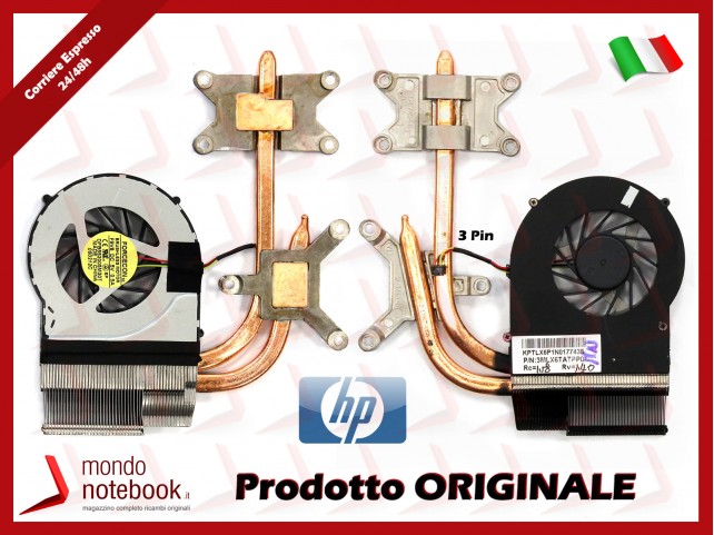 Dissipatore e Ventola Heatsink Fan CPU HP DV6-3000 DV7-4000 (per Intel) Versione 1 - USATO