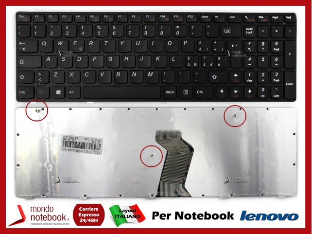 Tastiera Notebook Lenovo Ideapad Z580 V580 G580 (Nera)