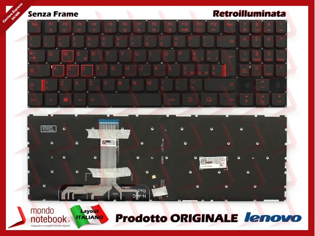 Tastiera Notebook Lenovo Legion Y520 Y720 R720 (Retroilluminata) No RGB