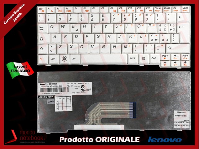 Tastiera Notebook Lenovo S10-2 S10-2C S10-3C S11 (BIANCA)
