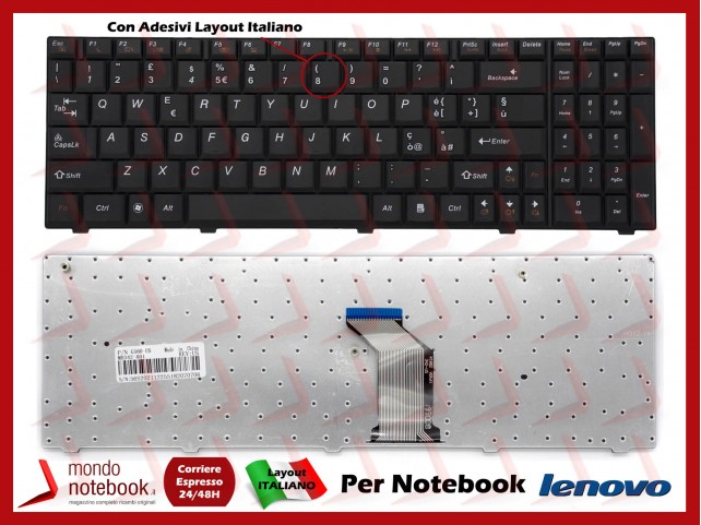 Tastiera Notebook Lenovo 3000 Series G560 G560E G565 (VERSIONE 1) Con Adesivi Layout Italiano