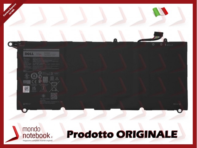 Batteria Originale DELL XPS 13 9360 - 7.6V 60Wh 7850 mAh - RNP72