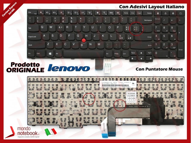 Tastiera Notebook Lenovo ThinkPad E550 E555 E560 (NERA) con ADESIVI LAYOUT ITALIANO