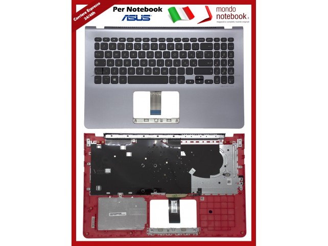 Tastiera Con Top Case ASUS X530 S530 (Italiana) Star Grey Red - Retroilluminata