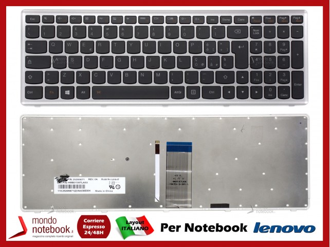Tastiera Notebook Lenovo IdeaPad U510 (Frame Silver)(Retroilluminata)