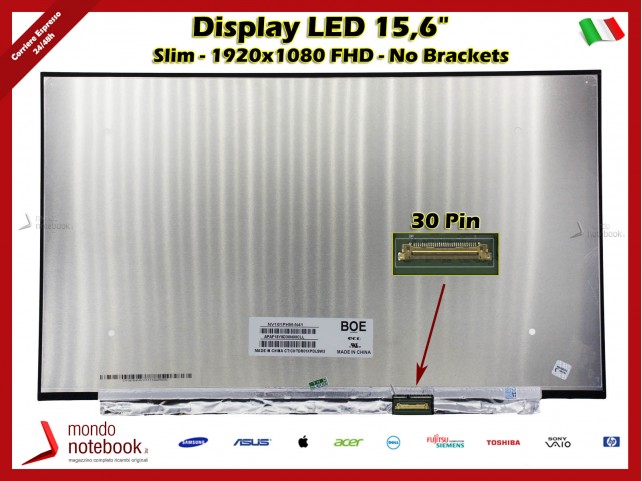 Display LCD 16,1" (1920x1080) IPS FHD SLIM 30 Pin DX