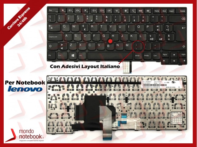 Tastiera Notebook Lenovo ThinkPad Edge E450 E450c E455 E460 E465 Con ADESIVI LAYOUT ITALIANO