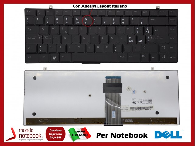 Tastiera Notebook DELL Studio XPS 1340 1640 1645 1647 (NERO) CON ADESIVI LAYOUT ITALIANO