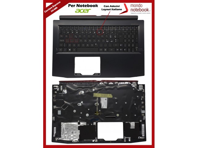 Tastiera con Top Case ACER Predator PH315-51 (Vers.1060) - Con Adesivi Layout Italiano