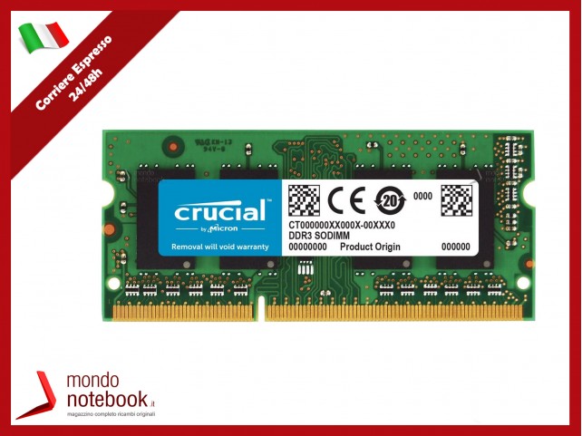 DDR3L-1600 SO-DIMM CRUCIAL 8Gb 1600MHz - CT102464BF160B