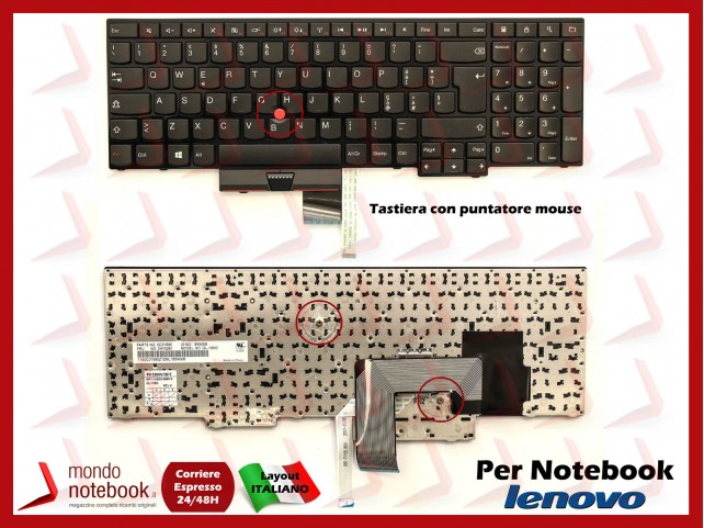 Tastiera Notebook Lenovo ThinkPad Edge E530 E530c E535 con Trackpoint Italiana
