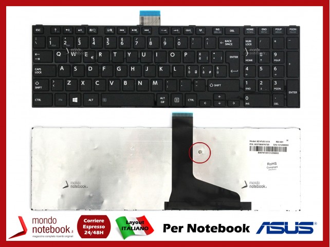 Tastiera Notebook TOSHIBA Satellite C850 C855 L850 L855 P850 P855 (NERA) Tasti ad Isola