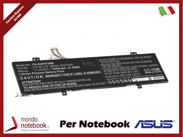 Batteria Compatibile di Alta qualità C31N1733 ASUS Vivobook Flip 14 TP412U TP412UA