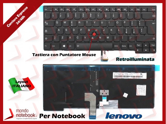 Tastiera Notebook Lenovo ThinkPad T440 T440P Retroilluminata con Trackpoint