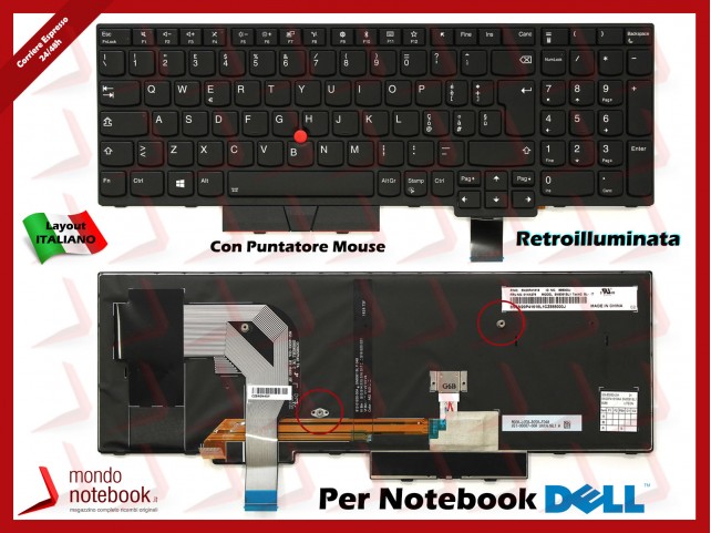 Tastiera Notebook Lenovo ThinkPad T570 T580 con Trackpoint (Retroilluminata) Italiana