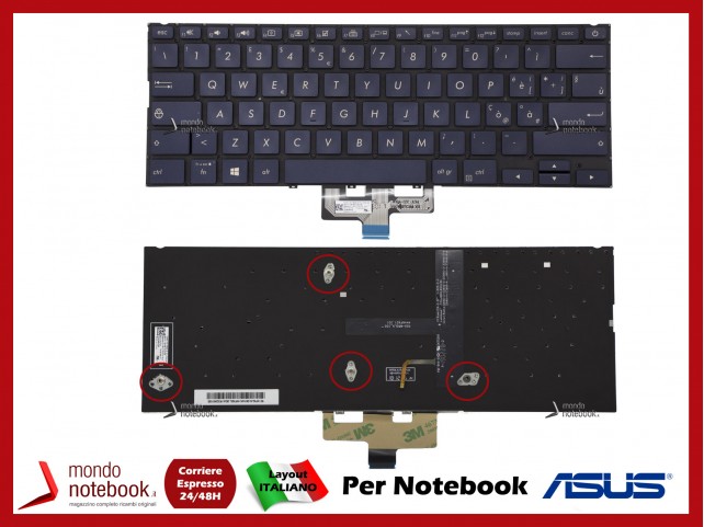 Tastiera Notebook ASUS UX433 UX433F (Blue) Italiana RETROILLUMINATA