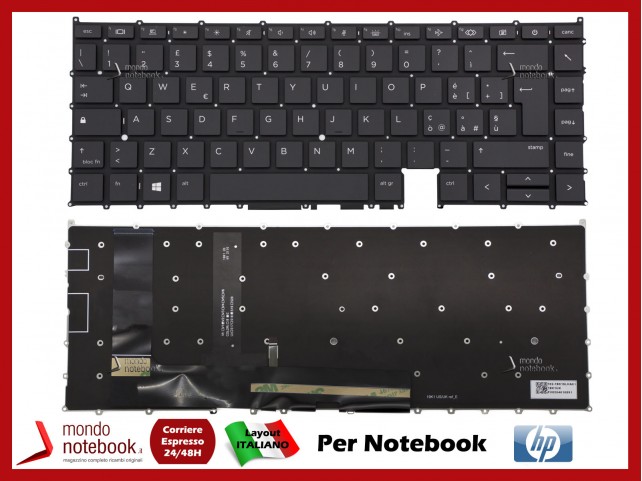 Tastiera Notebook HP Elitebook X360 1040 G7 (Nera) Retroilluminata - Italiana