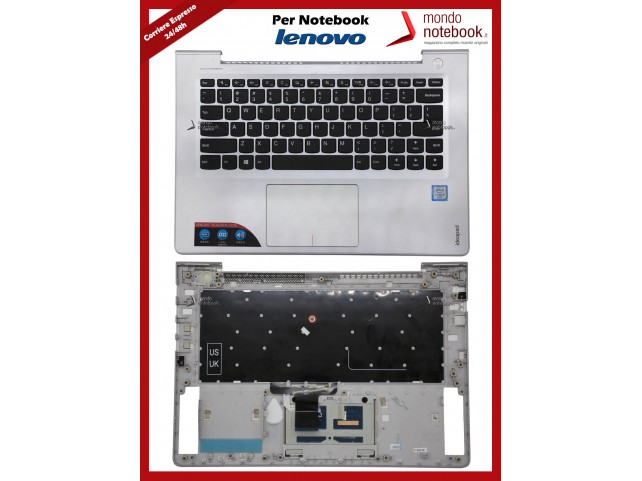 Tastiera con Top Case LENOVO IdeaPad 510S-14ISK 310S-14ISK - Layout Americano (Silver)