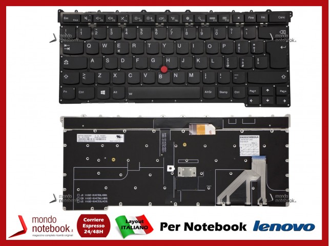 Tastiera Notebook Lenovo ThinkPad X1 3° Gene. 3rd - Italiana - Retroill.