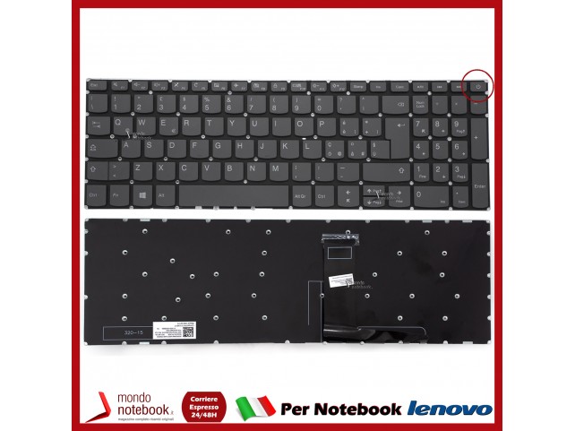 Tastiera Notebook Lenovo IdeaPad 320-15IKB S145-15 (Senza Frame) Vers. Con Tasto  Accensione