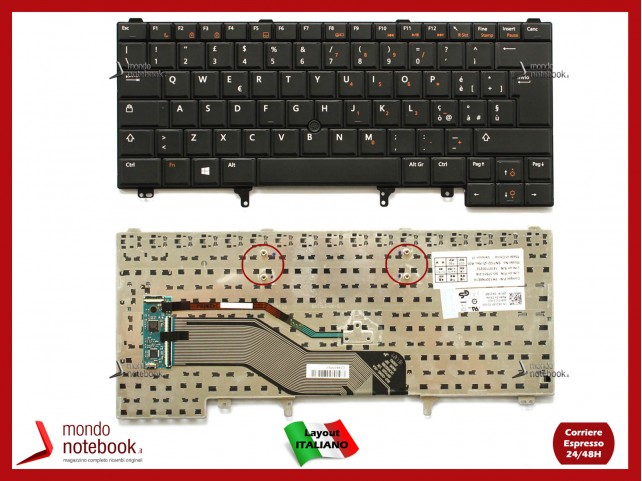 Tastiera Notebook DELL Latitude E6220 E6420 E6320 E5420 (Con Puntatore Mouse)