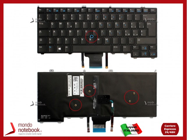 Tastiera Notebook DELL Latitude E7440 E7420 E7240 Retroilluminata con Trackpoint