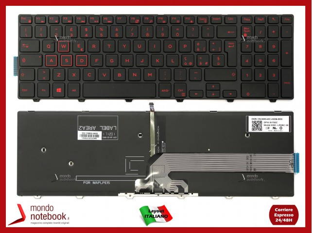 Tastiera Notebook DELL Inspiron Gaming 15-7559 Retroilluminata Italiana RED
