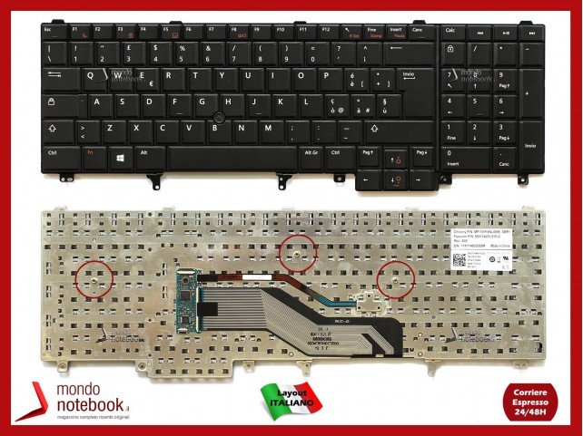 Tastiera Notebook DELL Latitude E6520 E6530 E6540 Precision M4600 M4800 (Nera) Con Trackpoint