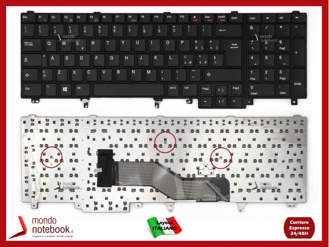 Tastiera Notebook DELL Latitude E6520 E6530 E6540 Precision M4600 M4800 (Nera) Senza Trackpoint