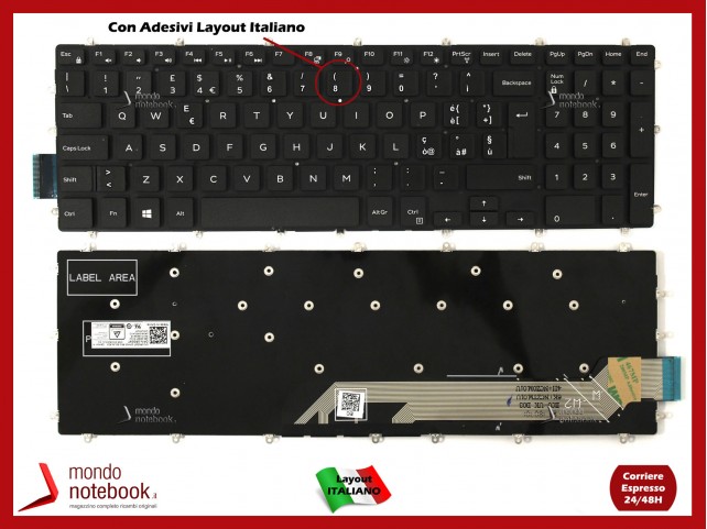 Tastiera Notebook DELL Vostro 15-5000 5568 (Con Adesivi Layout ITALIANO)