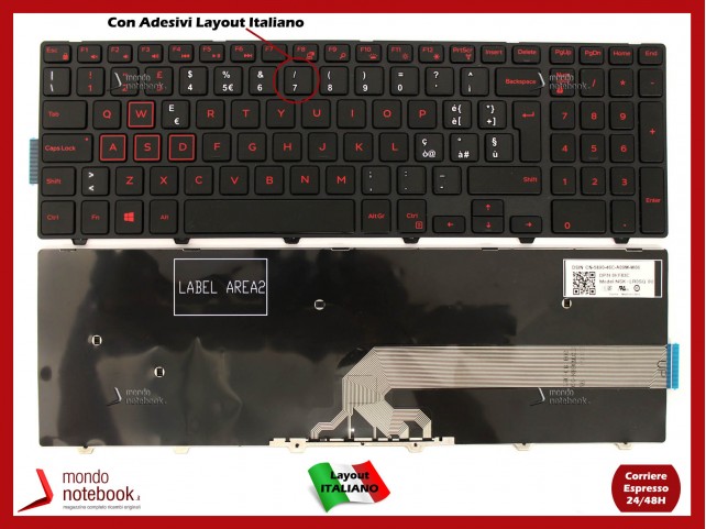 Tastiera Notebook DELL Inspiron Gaming 15-7559 Con ADESIVI LAYOUT ITALIANO