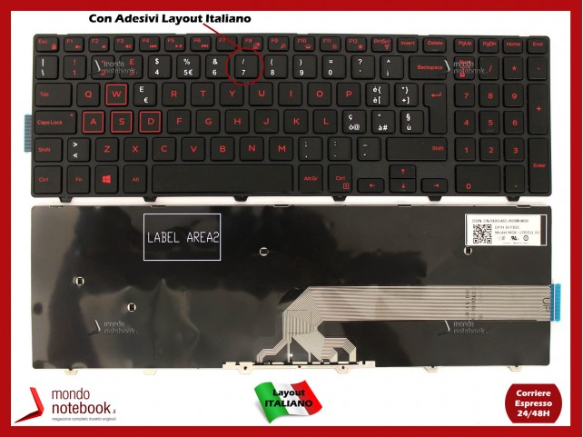 Tastiera Notebook DELL Inspiron Gaming 15-7559 Con ADESIVI LAYOUT ITALIANO